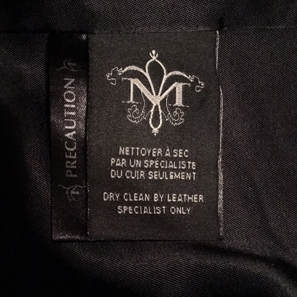 Mackage Black long wool blend with REAL LEATHER BELTS n TRIM NWT - Picture 16 of 17